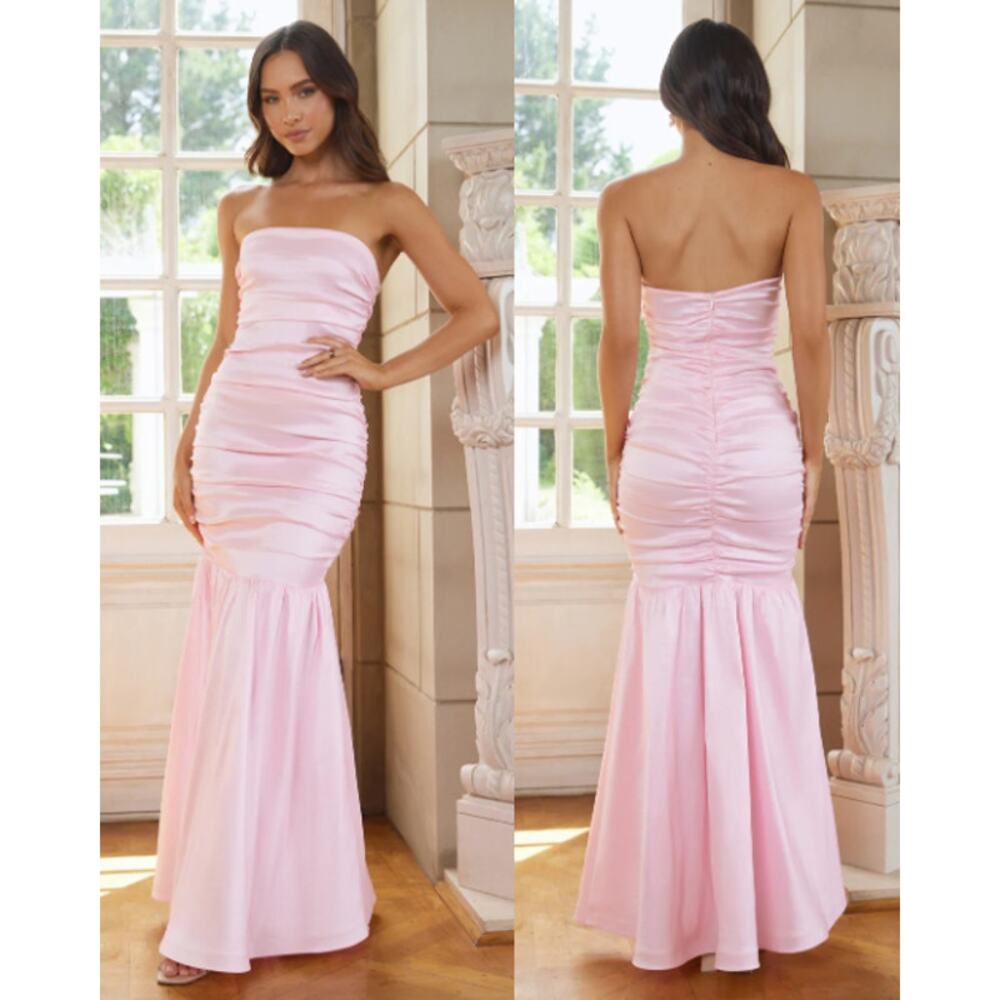 NWT Dear Emilia by Hello Molly Under The Chandelier Strapless Maxi Dress Pink M